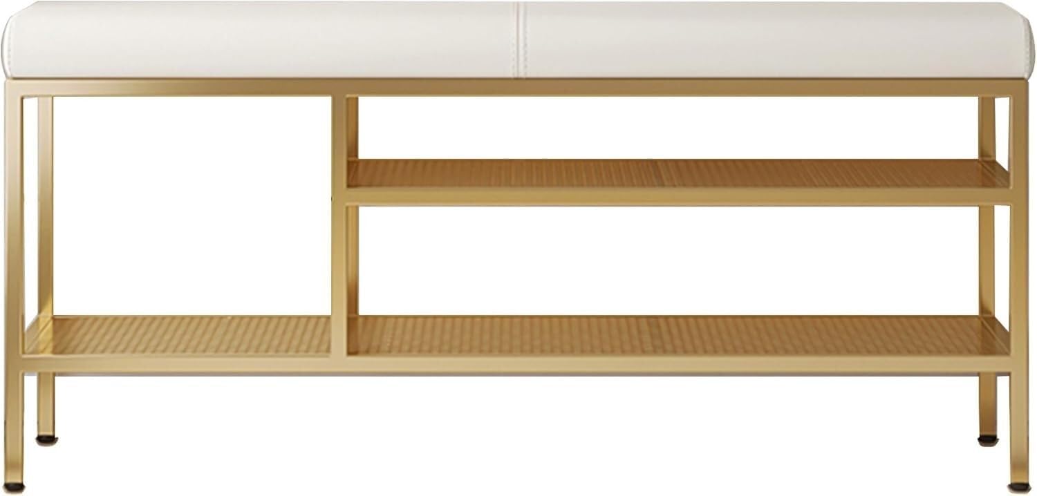 Organisateur de chaussures pour entrée et dressing avec assise rembourrée