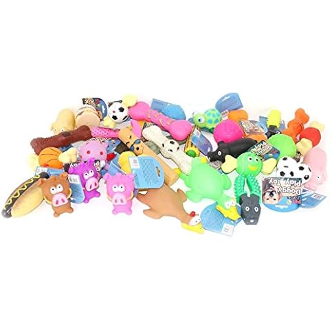 BULK PACK ASSORTED PET DOG SQUEAKY CHEW BALL RUBBER FETCH TOYS[20] Cover