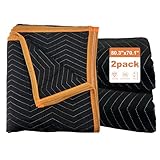 Large moving blankets, 80*72 inches, suitable for furniture moving protection and shipping packaging, quilted furniture pads, extra thick blankets for moving, heavy blanket (black) 2-pack.