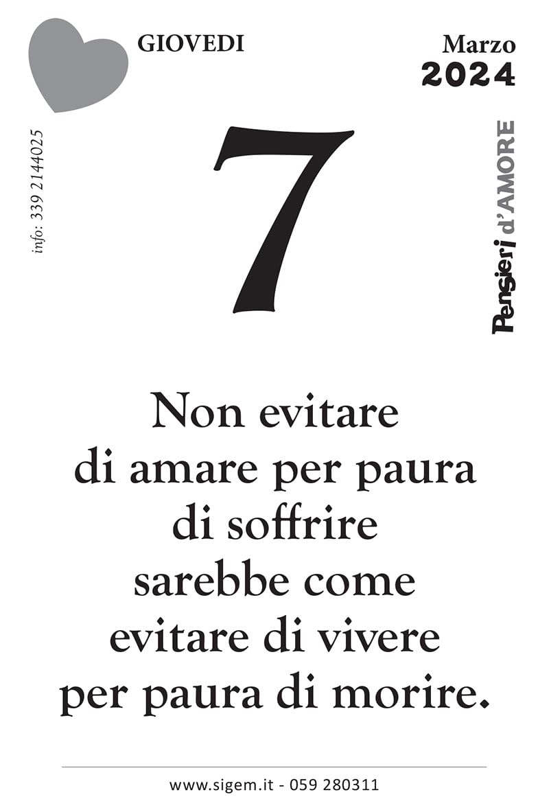 Calendario Strappapensieri San Valentino 2026 | 365 Frasi D'Amore | Supporto In Legno Incluso | 10x15 Cm | Prodotto Artigianale 100% Made In Italy - 2