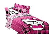 SANRIO Hello Kitty I Heart Nerds Microfiber 72 by 86-Inch Comforter, Twin/Full