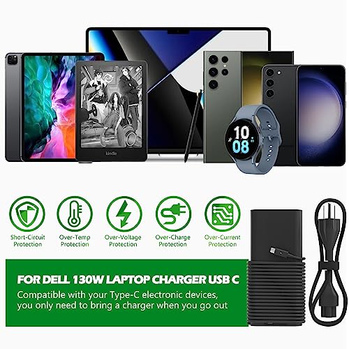 Chargeur USB C 130W à charge rapide pour Dell Precision et XPS - 7