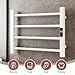 Heated Towel Warmer Rack, IPX4 Waterproof Towel Rack Warmer, 4 Bars Towel Warmers for Bathroom Rack, Heated Towel Rack Wall Mounted with Timer 1-8 H & Temperature Control 100-140°F, White