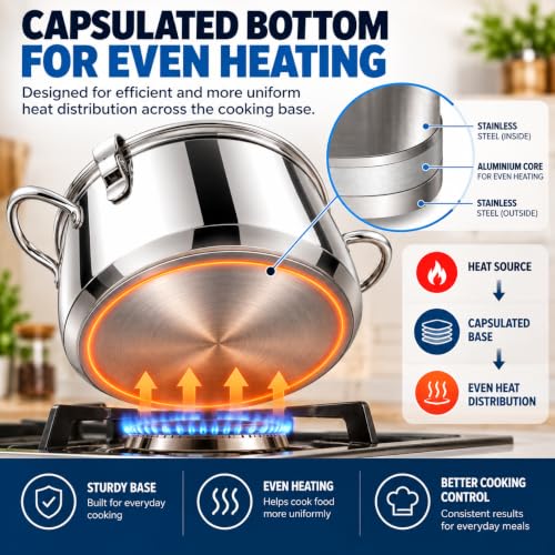 Image of Pigeon Nexa Stainless Steel Strainer Pot 3Litre - Cooking Strainer Pot for Pasta, Noodles, Vegetables, and Rice | Locking Design | Induction Base | 1 Year Warranty