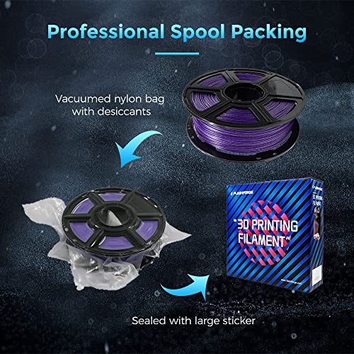 Image of FLASHFORGE 3D Printer Filament, PLA Galaxy Filament 1.75mm, 1KG Spool (2.2lbs), Dimensional Accuracy + /- 0.02mm for FDM 3D Printers, Better Tenacity & No Knotting (Purple)