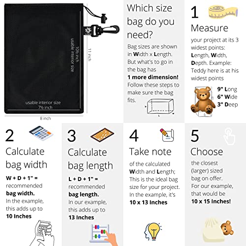 Mesh Drawstring Bag with Clip - Nylon Pouch with Ventilating Mesh Side and Fastening Hook4