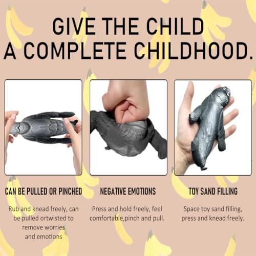 Gorilla Stressabbau Spielzeug 4pcs, Gorilla Squeeze Toy,AFFE Spie-lzeug Affen Spie-lzeug Stretch, Gummi Squishy Monkey,Spielzeug Zum Stressabbau,Monkey Gorilla Toys