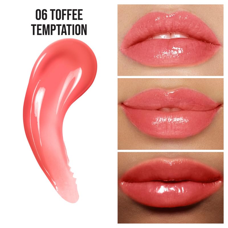 Image of INSIGHT Peptide Infused Lip Oil | Glossy Finish | Sheer Coverage | Infused With Ginger Seed Oil | Hydrated & Plump Lips| Long-Lasting |Toffee Temptation-4.5g