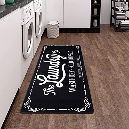 Image of Pauwer Farmhouse Laundry Room Rugs Runner 20 inchx48 inch Non Slip Waterproof Laundry Mats Kitchen Floor Carpet Durable Cushioned Natural Rubber Foam Area Rug for Laundry Room Kitchen Bathroom