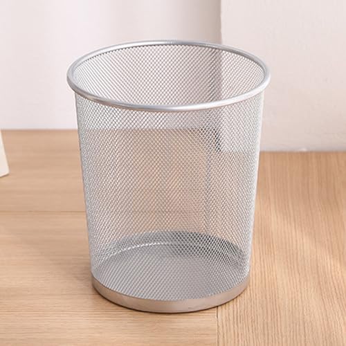 Haofy Metal Mesh Trash Can, Sturdy Iron Trash Bin, Circular Shape, Convenient, Lightweight, Compact, High Strength, Mesh Trash Can for Kitchen Bathroom Office Room (Gray), Haofyhx1ds97tg2-12 by Haofy - Used condition - Image 3