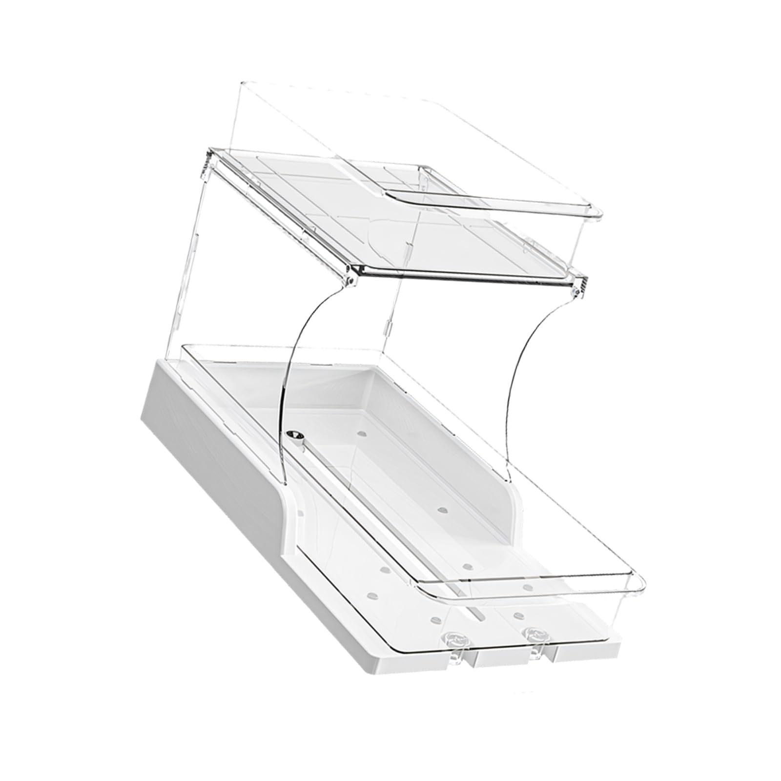 Kaeltsyn 2 Layer Rotating Seasonings Rack Organizers for Kitchen Countertop Sturdy and Sturdy PET ABS Materials Storage Shelf Kitchen Organizers