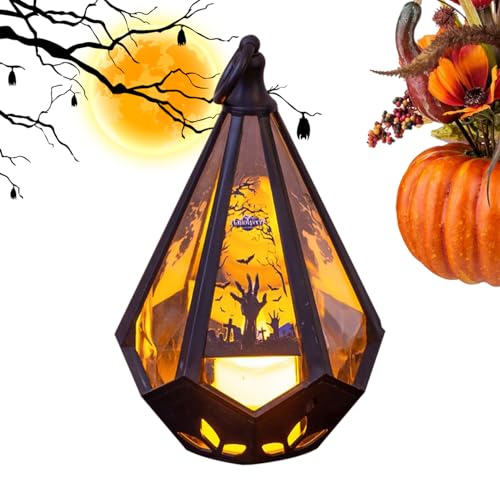 Linternas Decorativas Halloween Interior | Castillo Jardín Luz Mano Bruja Espeluznante | Linterna con Pilas para Jardín Interior Exterior | Decoración Halloween Camping Césped Patio Trasero