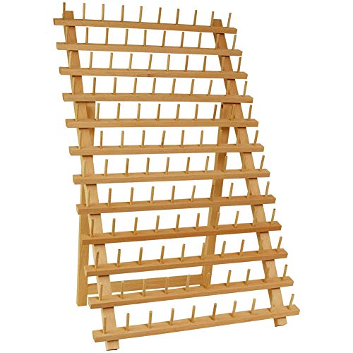 BAENRCY 120-Spools Wooden Thread Holder Sewing and Embroidery Rack and Organizer