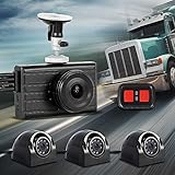 Vsysto Dash cam Backup Camera (1080P+VGA3) 3CH Waterproof Lens for Truck/Bus/Trailer/Cars/Tractor/Van/RV DVR Recording System with G-Sensor, Loop Recording (Infrared Night Vision)