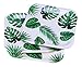 LIXBD Monstera Lot de 8 assiettes à gâteau jetables en carton Motif feuilles vertes