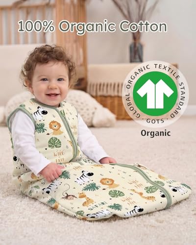 Image of Yoofoss Baby Sleep Sack 18-24 Months, 1.5 Tog Baby Wearable Blanket with 2-Way Zipper, 100% Cotton Organic Fabric Winter Infant Sleeping Sack, Warm Soft Comfy