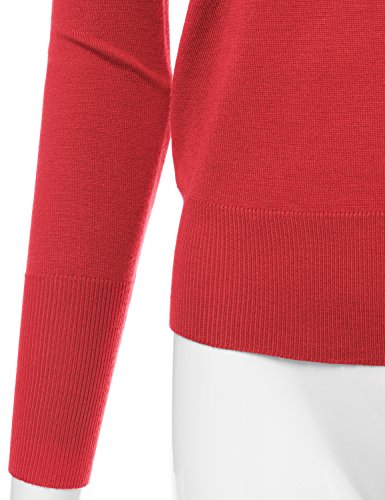 Image of Stretch Soft Knit Sweater Turtle Neck Long Sleeve Casual Lightweight Pullover Sweater for Womens with Plus Size