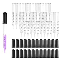 Glas Pipetten,24pcs Glas Pipette Dropper,Glas Transfer Pipetten,1ml Glaspipette mit Gummikopf,Glas Pipette Dropper,Messpipetten Glass,Tropfpipette Glas,Glass Measuring Pipette,für Ätherisches Öl