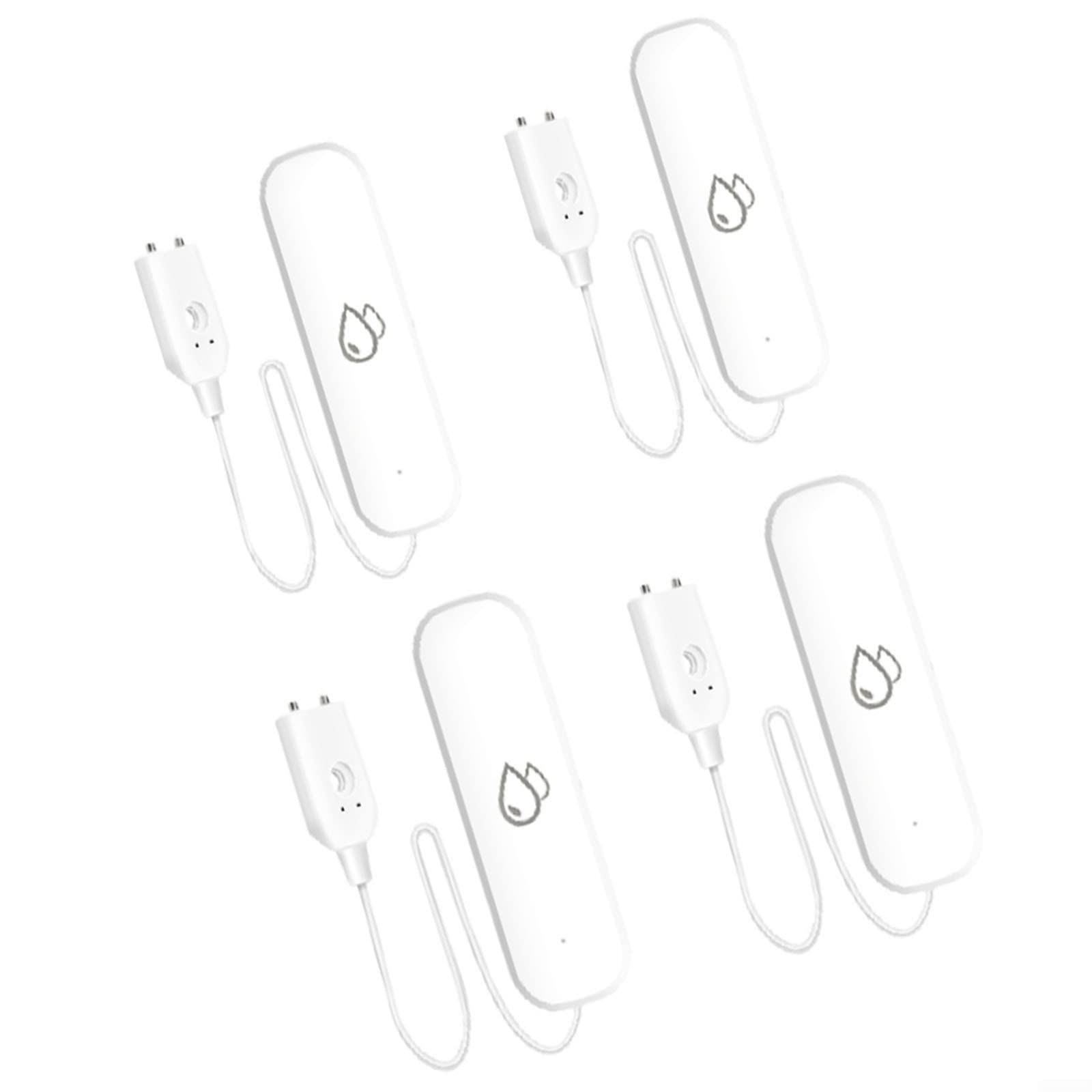 QOXEZY 4 x Wasseralarm, WLAN-Wasserleck-Detektor, intelligente App-Benachrichtigung, Wassersensor-Alarm, Flut- und Leckdetektor, für Heimsicherheit, Küche, Badezimmer, Keller