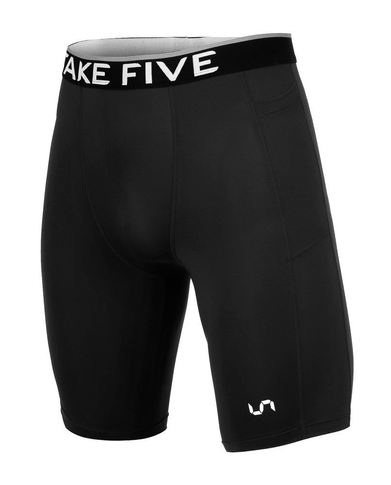 Take Five Men’s Side Pocket Compression Shorts Cool Dry UV Protection Baselayer Running Tights (DMS_Z814, XXXL)