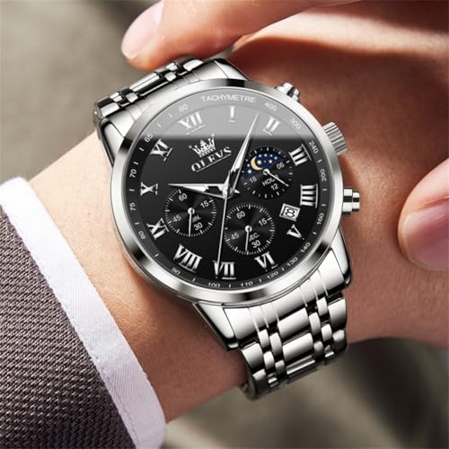 OLEVS Watch Men, Classic Men's Dress Watches Waterproof Stainless Steel Watch for Men Easy to Read Casual Large Face Relojes para Hombres Men's Analog Wristwatches Mens Luxury Watches2