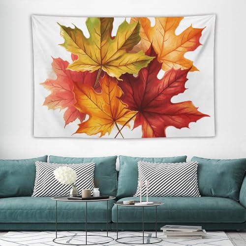 Tapisserie murale large feuilles vintage WSOIHFEC couverture douce tissu salon 152x228 cm