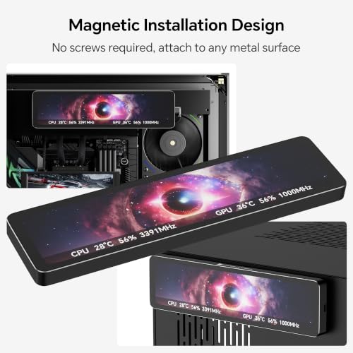 Image of TR Trofeo Vision 11.3 LCD Black PC Monitoring Screen, 11.3-Inch | 11.3-inch 1920x400 USB-C LCD screen for PC hardware stats, images, GIFs, and desktop case display