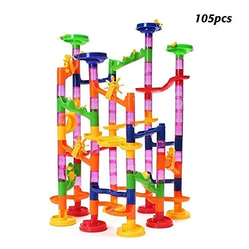 Seilent Circuito de Canicas 105pcs Juguetes de Construcción Pista de Bolas Laberinto de Canicas Marble Run Juguetes para Niños