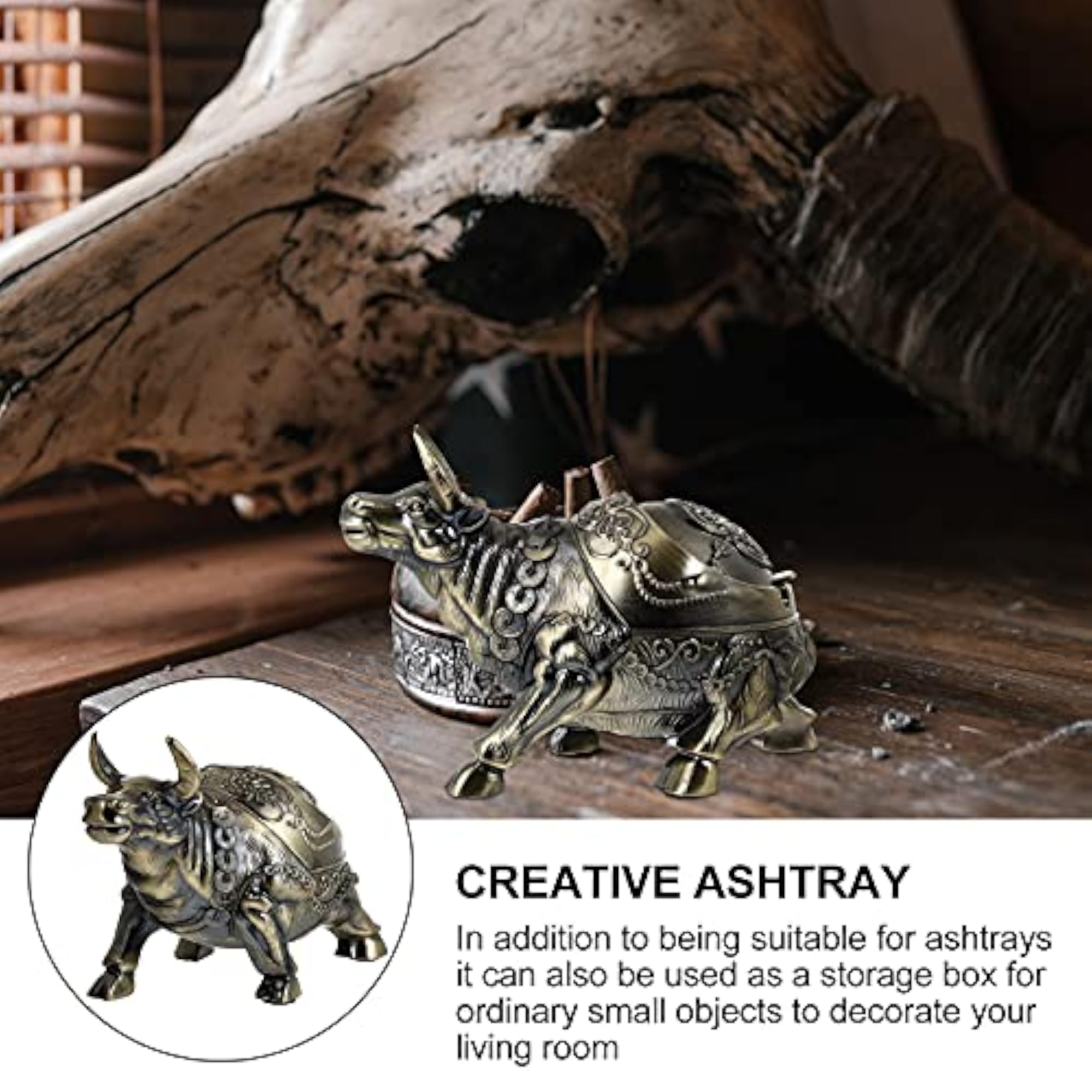 Adorable Cattle Ashtray Cigarette Butt Container