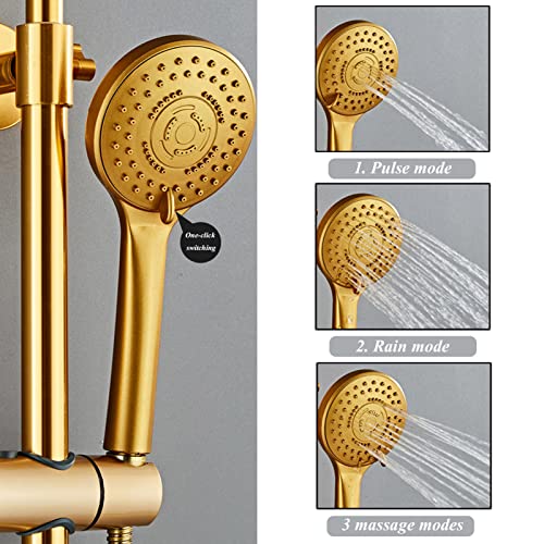 Ensemble de douche mural noir avec pommeau 20 cm et douchette - 7