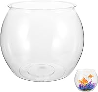 Vista 1 de Angoily Contenedor de plástico transparente para pecera, micro paisaje, para Goldfish, mesa de escritorio, pecera, decoración y adornos, accesorios