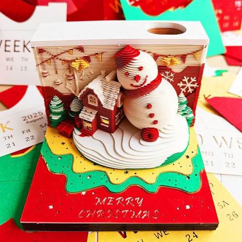 Bloc-Notes 3D de Bureau et Calendrier de Noël pour Planification