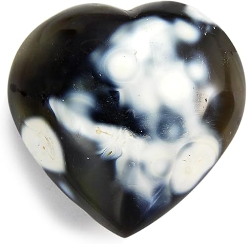 Gran corazón en forma de piedra pulida Orca ágata azul calcedonia cristal de bolsillo de palma Piedra de la suerte Meditación Terapia Reiki Rock