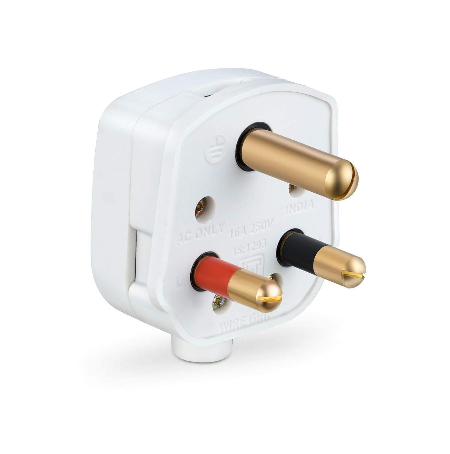 6A 3 Pin Plug Top for AC, Lights & Home Appliances | ISI Certified Fire Resistant Electrical Plug | Easy Wire Grip Design | Heavy Duty Brass Pins | White | Pack of 4-image-27