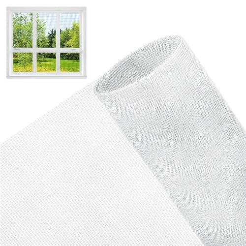 CHSEROK Mosquiteras Para Ventanas, 120 × 250 cm Tela Mosquitera Por Metros, Cortable a Medida Mosquitera Enrollable, Blanco, para Dormitorio, Sala de Estar, Balcón, Oficina