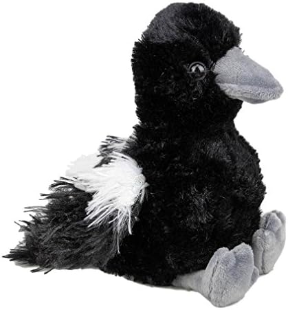 Minkplush Magpie Bird Soft Plush Toy Small Eddie - Black