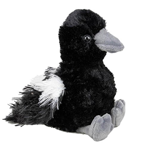 Minkplush Magpie Bird Soft Plush Toy Small Eddie - Black