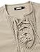 JOGAL Mens Renaissance Shirt Medieval Pirate Viking Halloween Costume Gothic Steampunk Retro Long Sleeve Lace Up Shirts Beige Medium