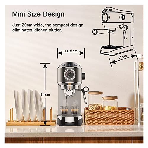 GLJTUO Halbautomatische Kaffeemaschine Mit 20 Bar Und Milchdampfaufschäumer, Für Espresso, Cappuccino, Latte Und Mokka – Bild 5