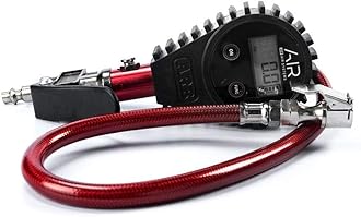 ARB ARB601 Digital Tire Pressure Gauge with Braided Hose and Chuck, Inflator and Deflator 25-75 PSI Readings