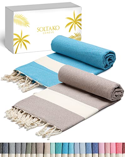 Hamamtuch Soltako XXL Fouta Strandtuch Handtuch aus Baumwolle