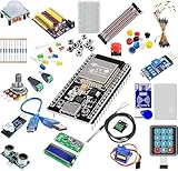 ESP32 Starter Kit V2 with Sensors, Display, Modules, and Wires - 21-in-1 Electronics Kit for Arduino IDE and MicroPython | Includes ESP32 Board, Expansion, LCD I2C, Servo, Ultrasonic, Buzzer, and More
