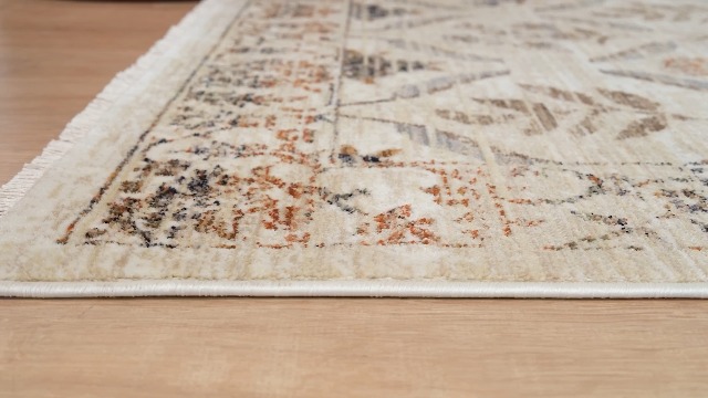 Tapete decorativo floral Abani 7'9" x 10' crema y marfil miniatura 7