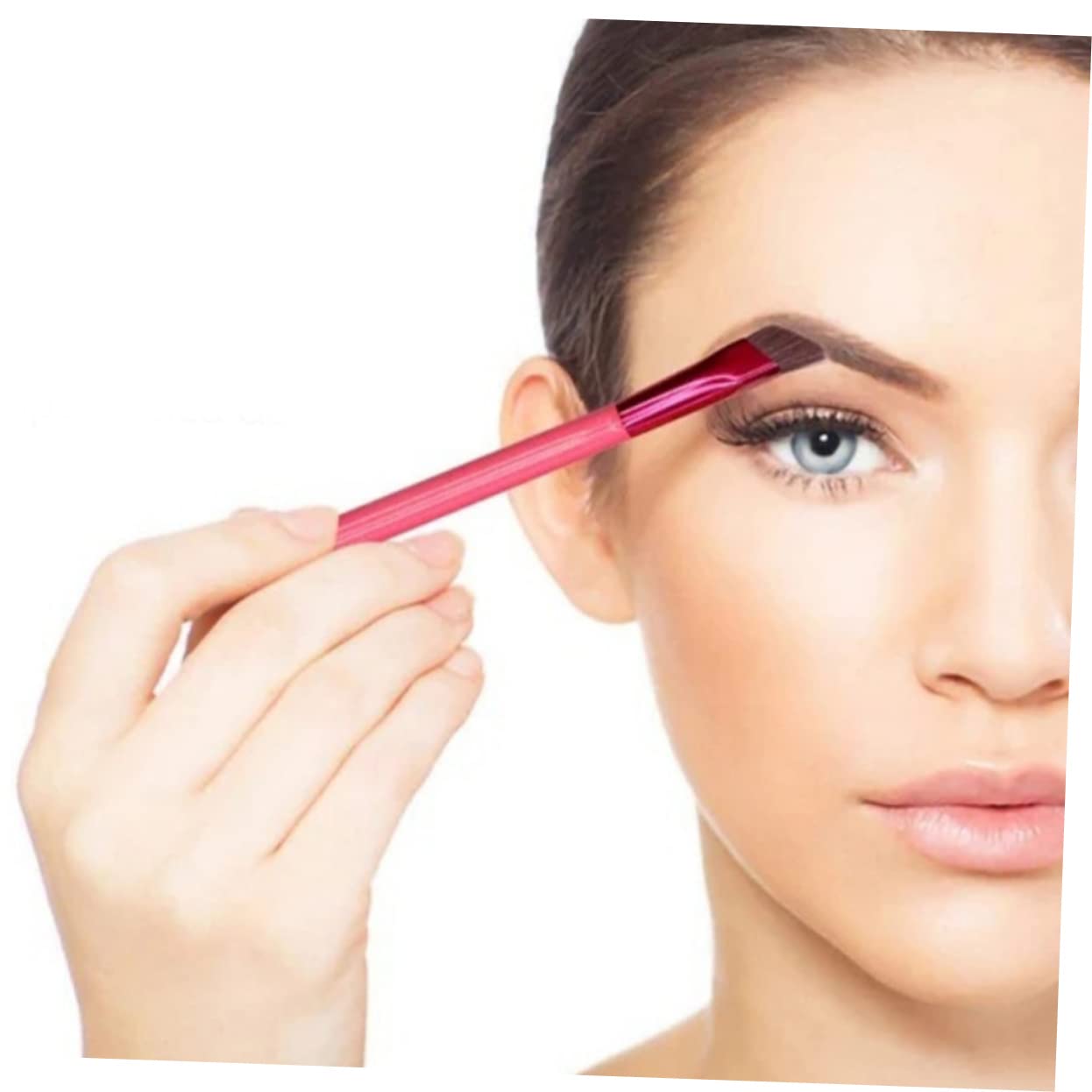 4 Set Di Pennelli Per Sopracciglia Angolati Per Trucco Da Donna Strumento Per Modellare E Riempire Le Sopracciglia 2 Pezzi * 4