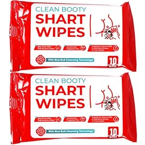 Funny Shart Butt Wipes 2 PK by Witty Yeti. 20Ct Hilarious Potty Humor Wet Wipe Gag Gift. Functional Prank Pack Great for…