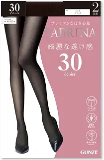 GUNZE(グンゼ) タイツSABRINA 綺麗な透け感 深みのある黒 毛玉ができにくい 30デニール 2足組レディース