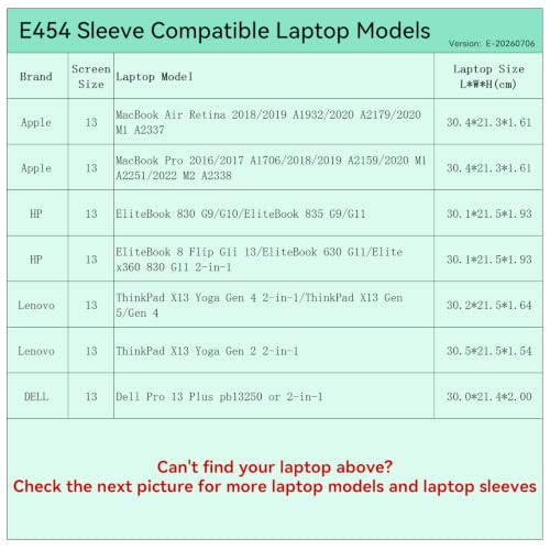 Image of Smatree Elite Laptop Sleeve for 13 inch Apple MacBook Pro 2016-2022 /MacBook Air Retina 2018-2020, HP EliteBook, Lenovo ThinkPad, ASUS Zenbook Flip, DELL Pro, Protective Laptop Case with Pocket(E454)