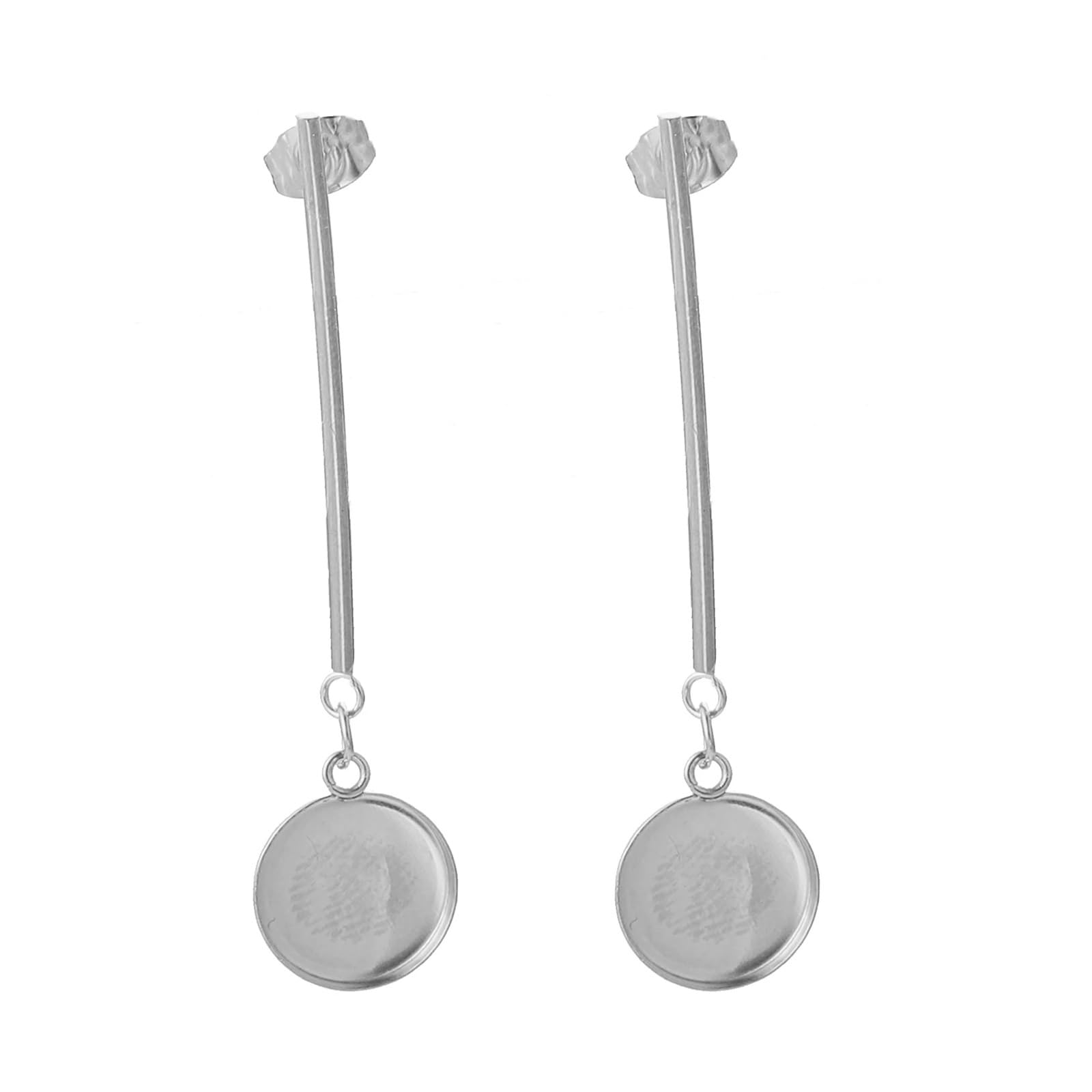 zyrqon 20pcs/lot Gold Stainless Steel Dangle Earring Base Blanks Fit 12mm Cabochon Bezel Settings DIY Post Stud Earrings Findings(Color3)