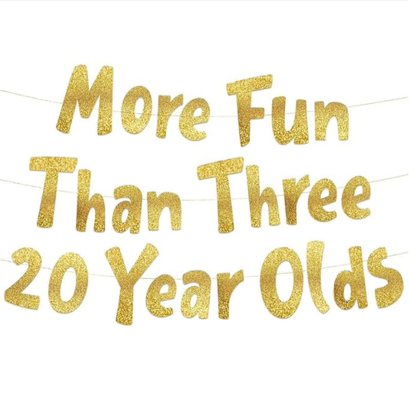 60th Birthday Banner - Gold Glitter Pre-Strung Party Decor for Women & Men - Reusable Elegant Milestone Celebration Decoration (10x15 Inches)