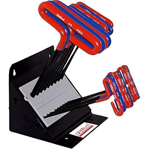 EKLIND 50918 Cushion Grip Hex allen wrench T-Handle Key Combo- 9in Inch/MM (2 sets 18pc) w/ stand Cover